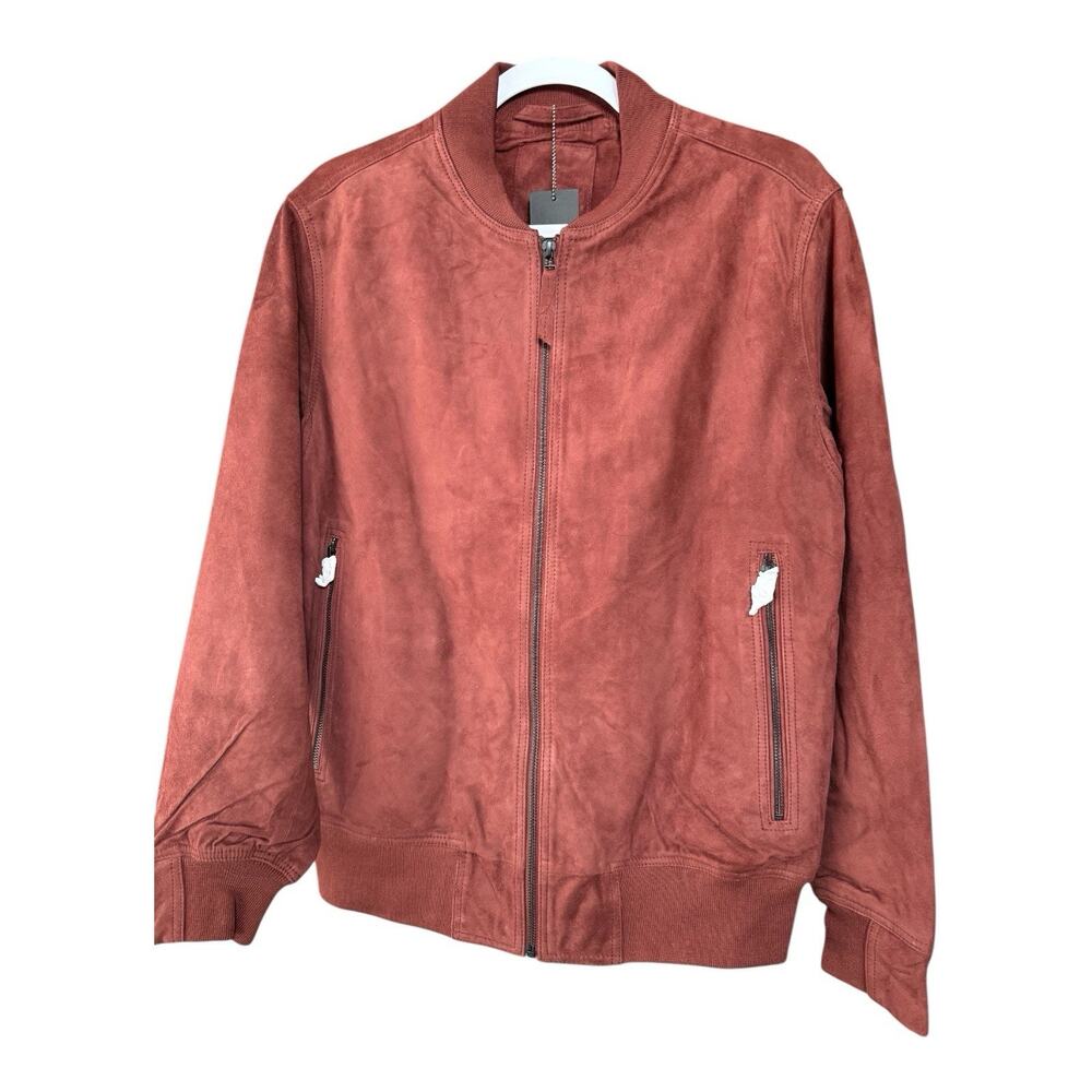 Men’s leather Bomber Jacket 100% Goatskin Leather Size $378 - Picture 4 of 7